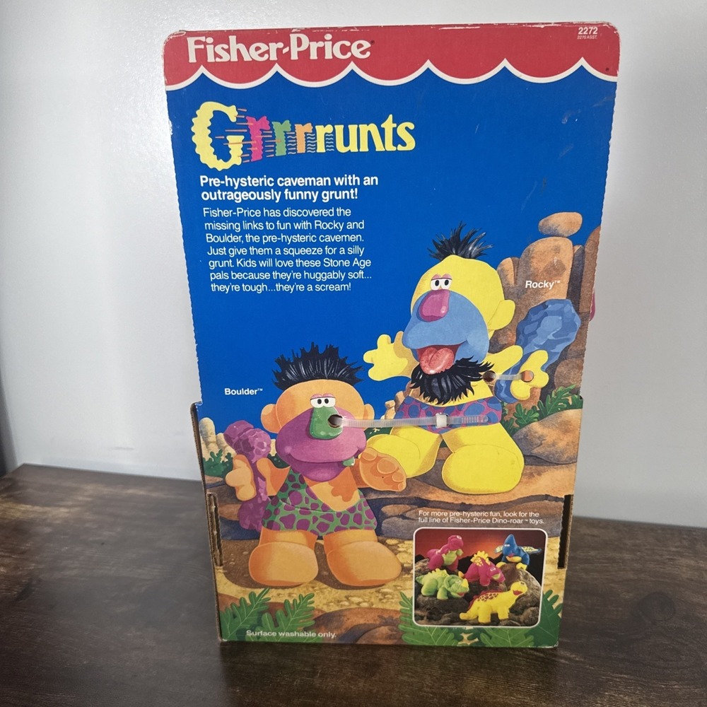 VTG 1992 Fisher Price Orange Caveman Puffalump Stuffed Grunts Plush Flawed!!!! - Picture 6 of 7